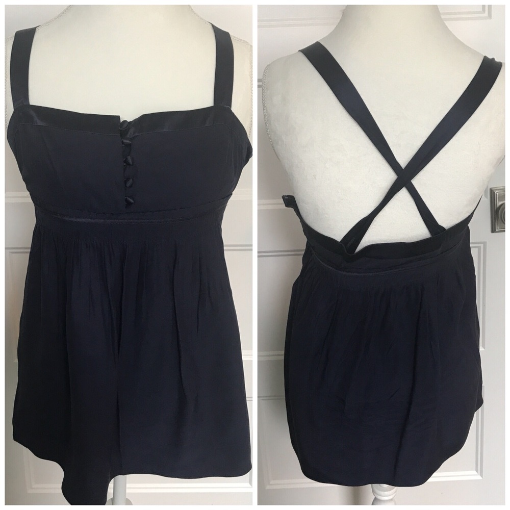 J.Crew Eliza Cami Navy Silk Sleeveless Tank Top-8